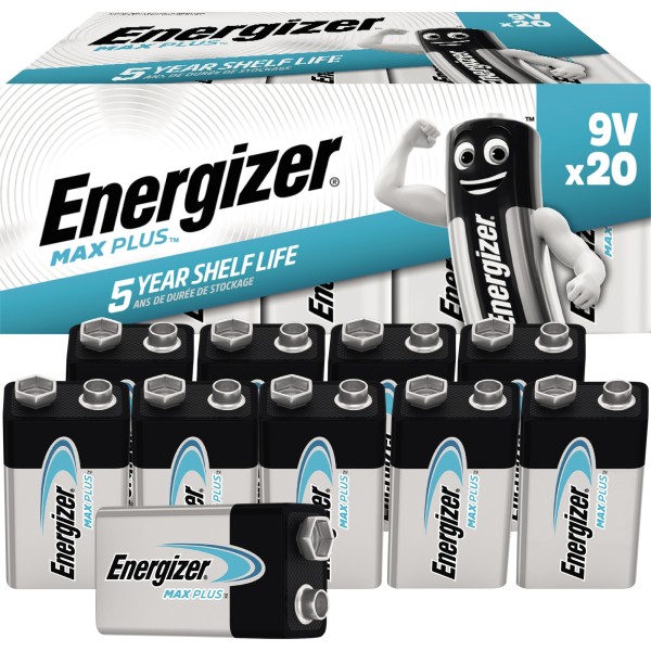 Energizer Batterie Max Plus E301323202 9V/E-Block/6LR61 20 St.