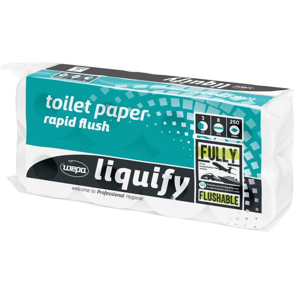 Satino Toilettenpapier Liquify 070560 3lg. 250Blatt ws 8 St./Pack.