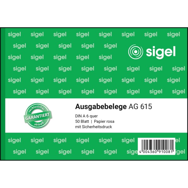 SIGEL Ausgabebeleg AG615 DIN A6 quer 50Blatt