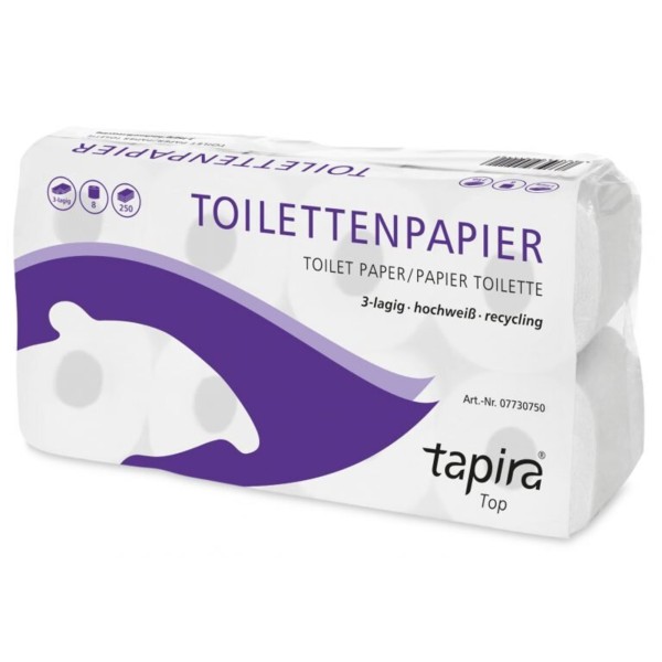 tapira Toilettenpapier Top 07730750 3lg. 250Bl. 8x8Rl.