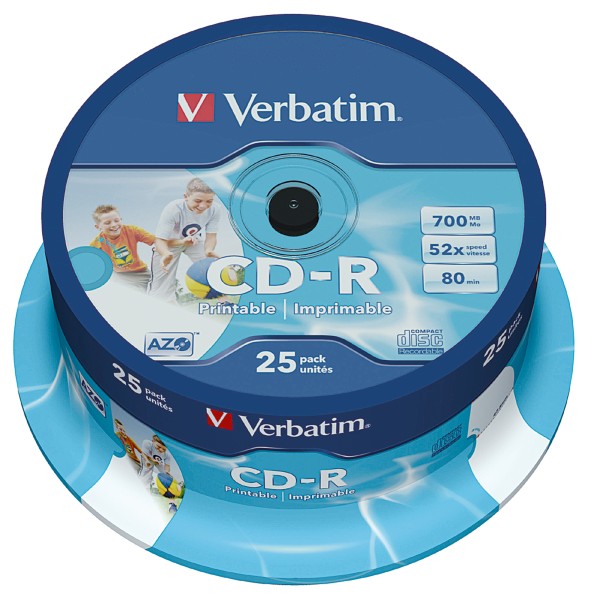Verbatim CD-R 43439 52x 700MB 80Min. Spindel 25 St./Pack.