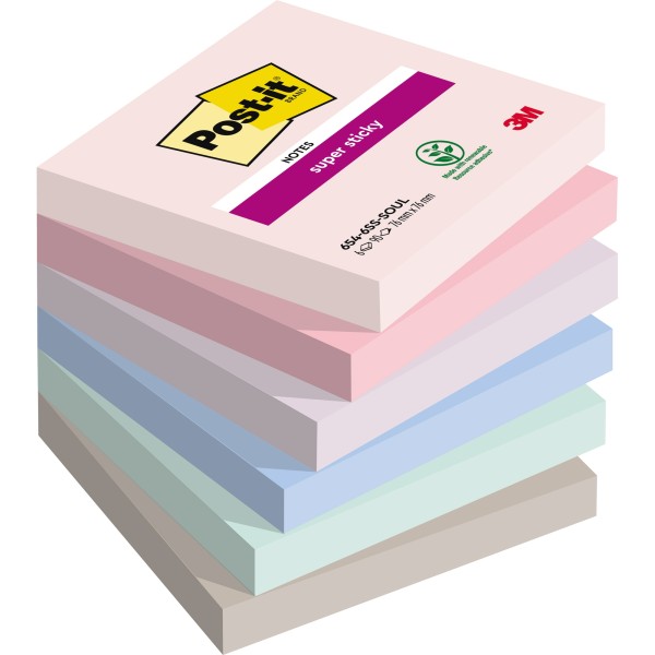 Post-it Haftnotiz 654-6SS-SOUL 76x76mm 90Blatt 6St.