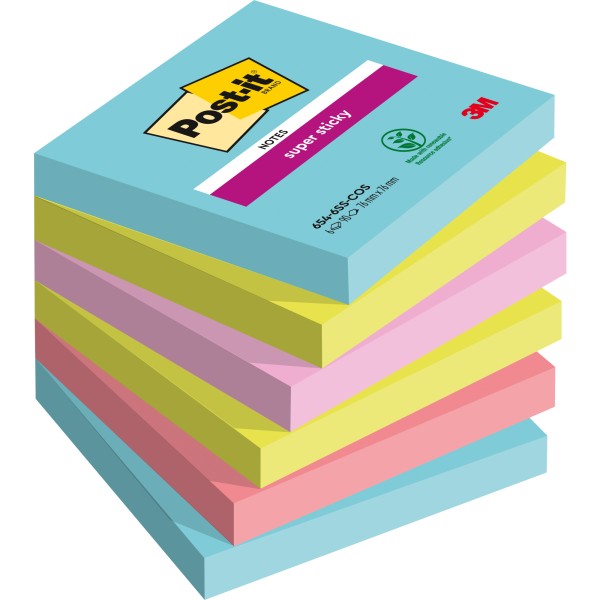 Post-it Haftnotiz Super Sticky 654-6SS-COS 76x76 mm 6St.