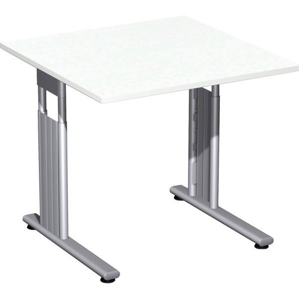 Geramöbel Schreibtisch Flex S-617101-WS 80x80x68-82cm weiß/si