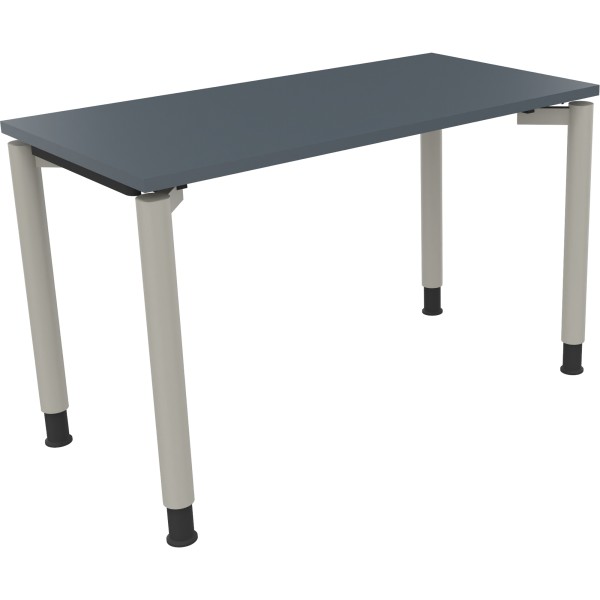 Schreibtisch Vierfuß Rundrohr B1200xT600xH680-820 si/Lavagrau