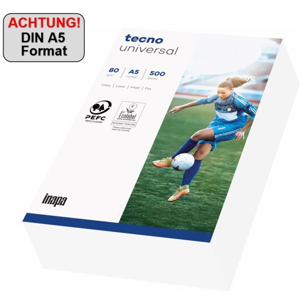 inapa tecno Kopierpapier Universal 2100011541 A5 500 Bl./Pack.