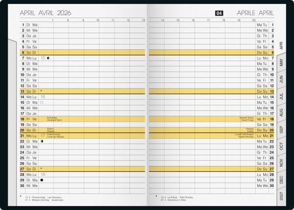 Monatskalender Taschenkalender 704800290 Blattgröße 10,4 x 15,3 cm