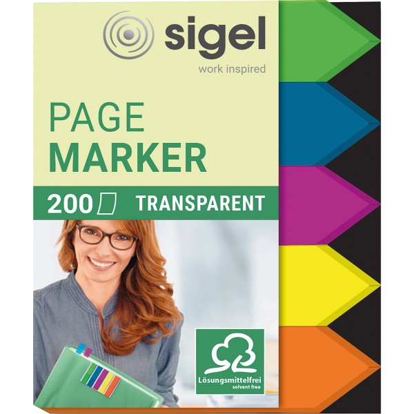 SIGEL Haftmarker HN613 45x60mm Pfeil farbig sortiert 5 St./Pack.