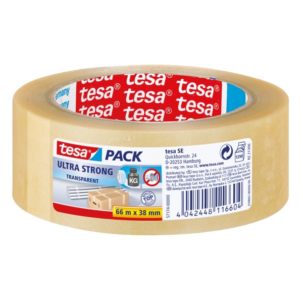 tesa Packband tesapack Ultra Strong 57174-00000 38mmx66m transparent