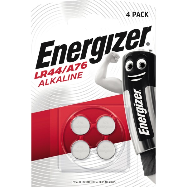 Energizer Knopfzelle LR44/A76 E300141401 Alkali 4 St./Pack.