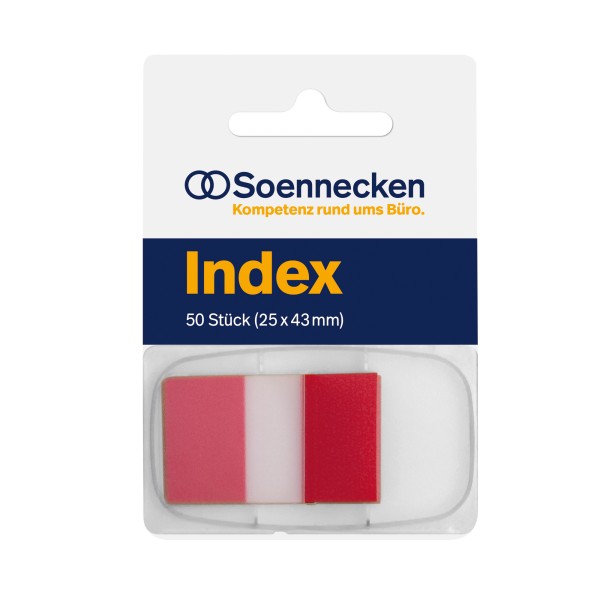 Soennecken Haftstreifen Index 5821 25x43mm 50Streifen Spender rot