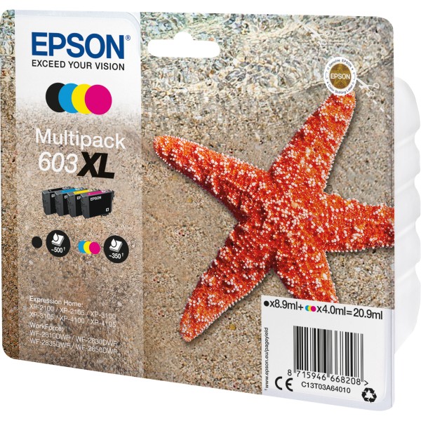 Epson Tintenpatrone C13T03A64010 603XL sw/c/m/y 4 St./Pack.
