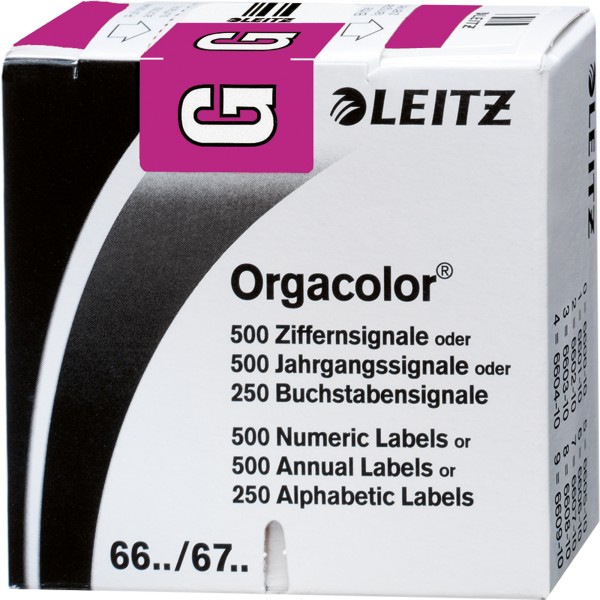 Leitz Buchstabensignal Orgacolor 66161000 G violett 250 St./Pack.