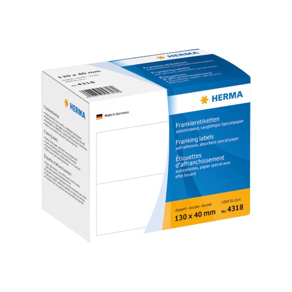 HERMA Frankieretikett 4318 130x40mm weiß 1.000 St./Pack.