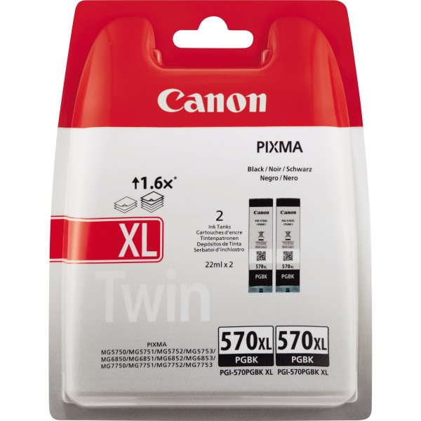 Canon Tintenpatrone 0318C010 PGI570XLBK schwarz 2St.