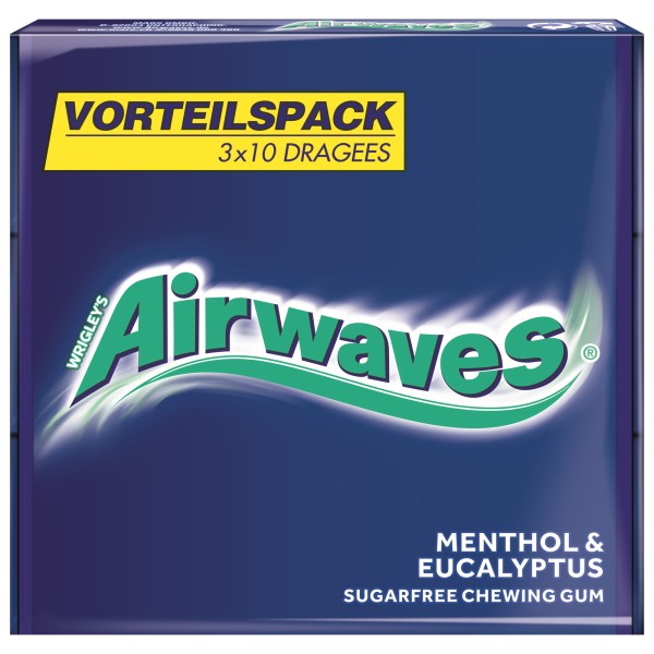 AIRWAVES Kaugummi 380105 Menthol & Eukalyptus 3x10St.