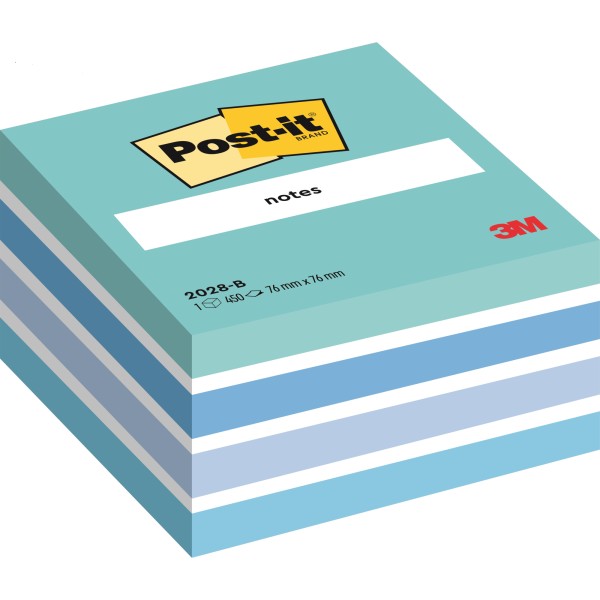 Post-it Haftnotizwürfel 2028B 76x45x76mm 450Blatt pastellblau