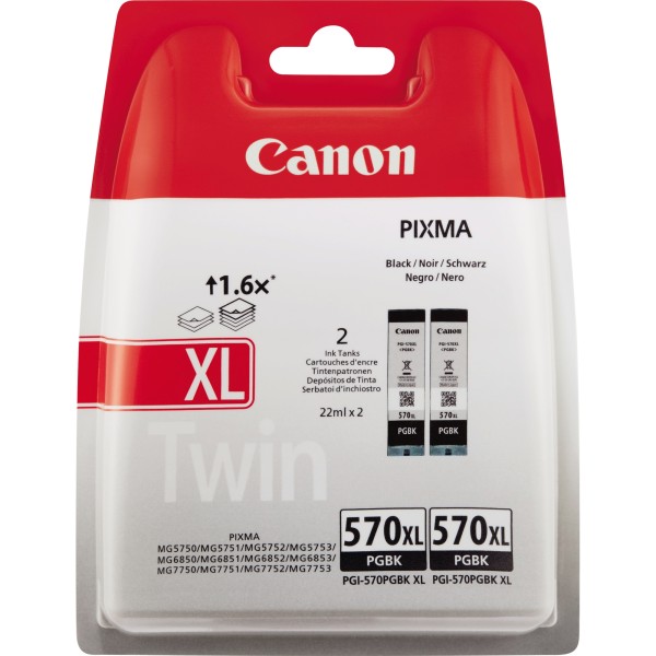 Canon Tintenpatrone 0318C007 PGI570XLBK schwarz 2 St./Pack.