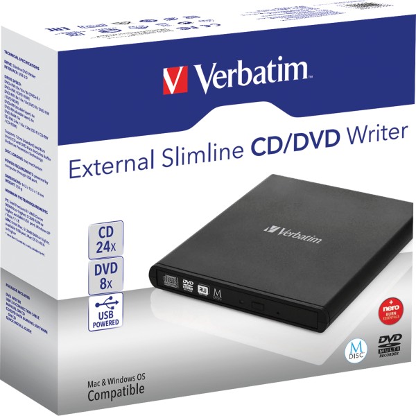 Verbatim DVD Brenner 98938 USB 2.0 6x/8x/24x extern schwarz