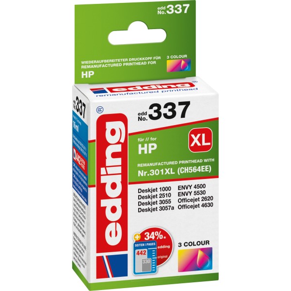 edding Tintenpatrone 18-337 wie HP 301XL farbig 16ml