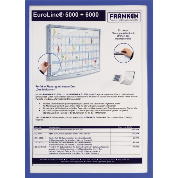 Franken Dokumentenhalter ITSA5M/5 01 A5 0,32mm sk blau 5St.