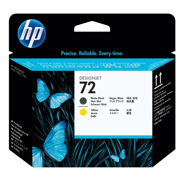 HP Druckkopf C9384A 72 matt schwarz/gelb
