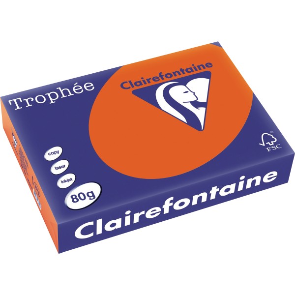 Clairefontaine Kopierpapier 1873C A4 80g ziegelrot 500Bl.