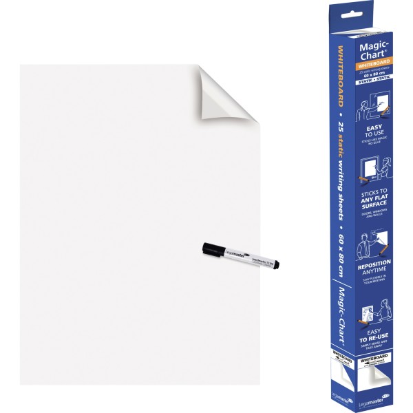 Legamaster Whiteboardfolie Magic Chart 7-159100 PP ws 25 Bl./Pack.