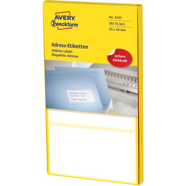 Avery Zweckform Adressetikett 3345 95x48mm weiß 282 St./Pack.