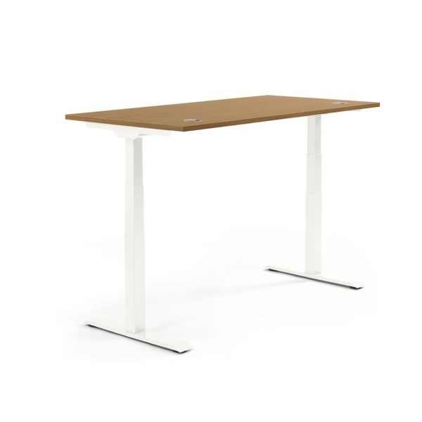 Schreibtisch 1200x605-1255x800mm Platte Nuss Gestell ws