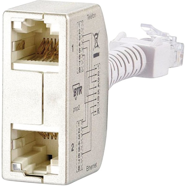METZ CONNECT Netzwerk Y-Adapter RJ45 130548-02-E CAT 5 silber