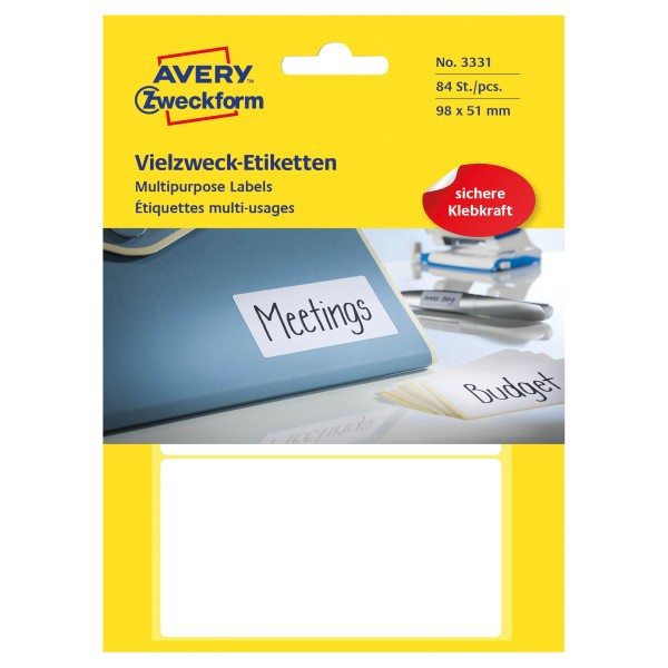 Avery Zweckform Vielzwecketikett 3331 98x51mm weiß 84 St./Pack.