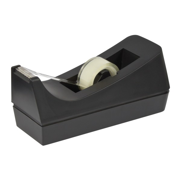 Tischabroller gefüllt Kunststoff schwarz +Klebefilm