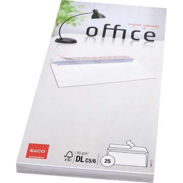 ELCO Briefumschlag Office 7446212 C5/6 DL hk weiß 25 St./Pack.