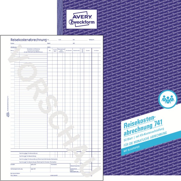 Avery Zweckform Reisekostenabrechnung 741 DIN A4