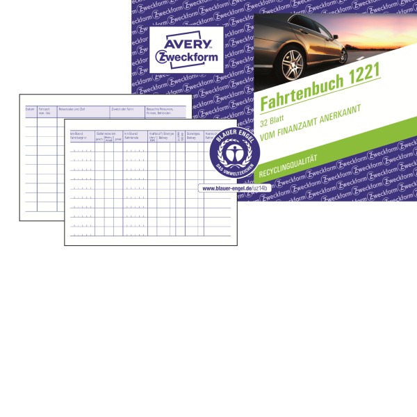 Avery Zweckform Fahrtenbuch 1221 A6 32Blatt