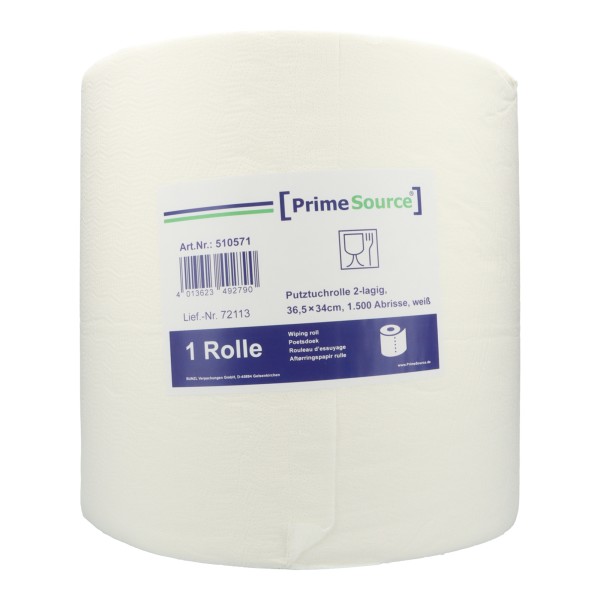 PrimeSource Putztuchrolle 510571 36,5x34cmx510m 2lg 1500Bl ws