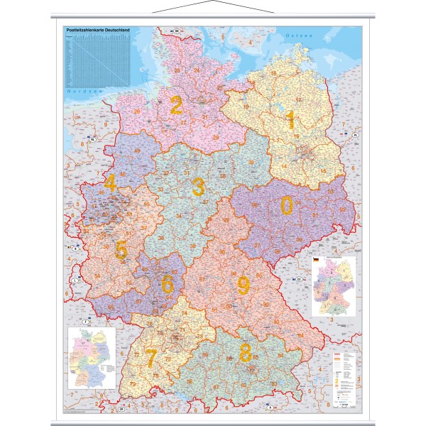 Franken Kartentafel PLZ KAM400 137x97cm laminiert