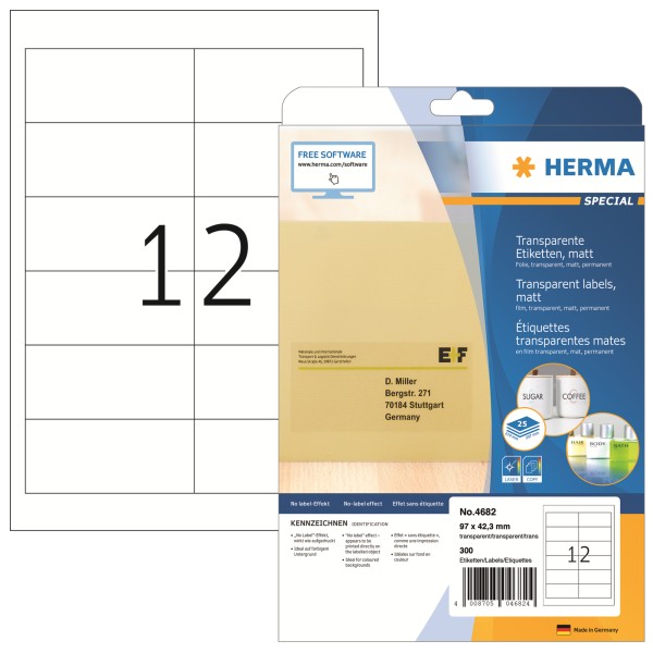 HERMA Etikett 4682 97x42,3mm 300 St./Pack.