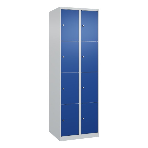 C+P Schließfachschrank Classic PLUS 2x4Fächer 1850x600x500mm l.gr/l.bl