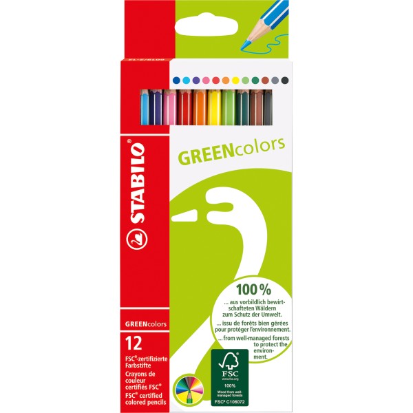 STABILO Farbstift GREENcolors 6019/2-121 sortiert 12 St./Pack.