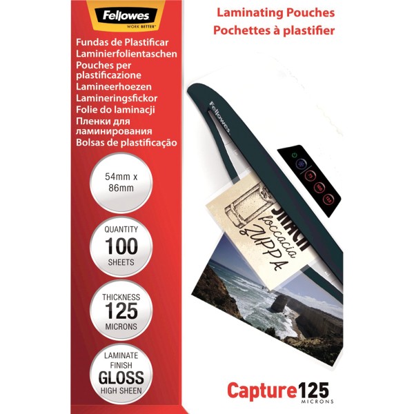 Fellowes Laminierfolie Capture 125 Mikron 5306302 54x86 100 St./Pack.