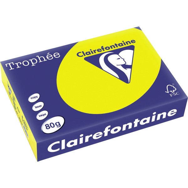 Clairefontaine Kopierpapier 2977C A4 80g neongelb 500Bl.