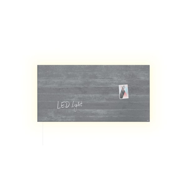 Glas-Magnetboard Artverum LED GL406 910x460x15mm Sichtbeton