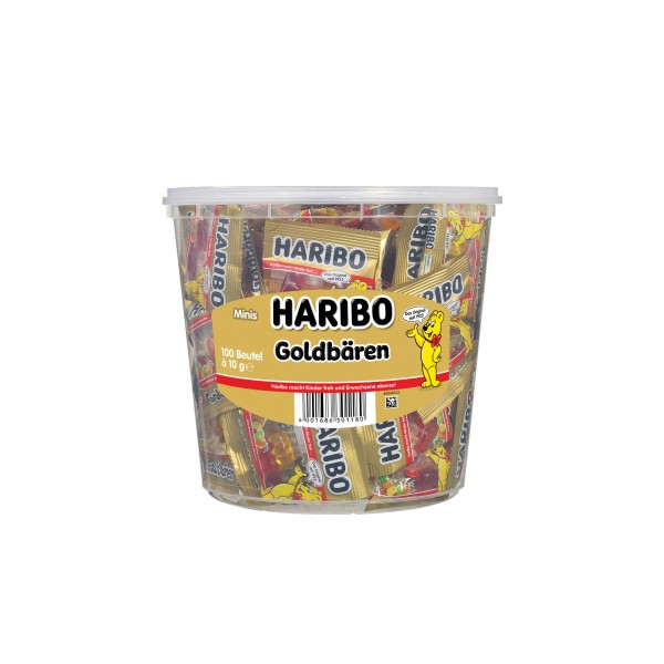 HARIBO Fruchtgummi Goldbären 745653 Minibeutel 100 St./Pack.