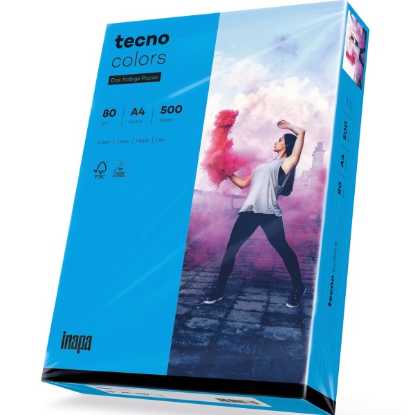 inapa tecno Kopierpapier Colors 2100011372 A4 160g int.blau 250Bl.