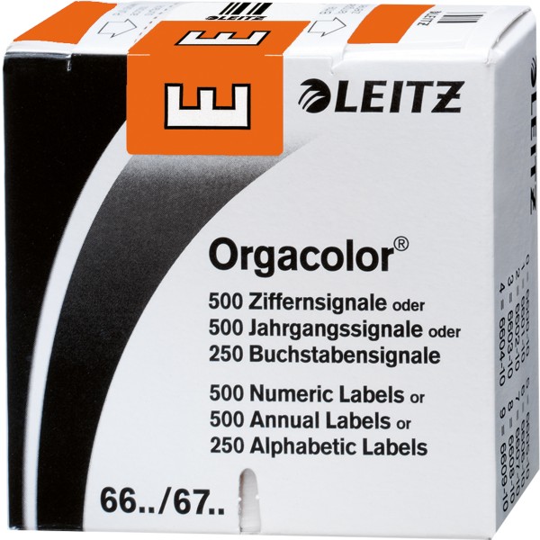 Leitz Buchstabensignal Orgacolor 66141000 E orange 250 St./Pack.