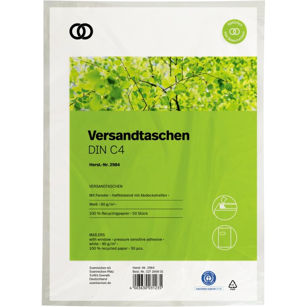 Soennecken Versandtasche oeco 2984 C4 mF hk RC ws 50St.