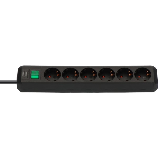 brennenstuhl Steckdosenleiste Eco- Line 1159500015 Schalter 6fach sw