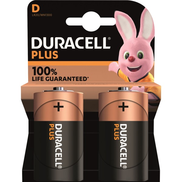 DURACELL Batterie Plus Mono D LR20 141988 1,5V 2 St./Pack.